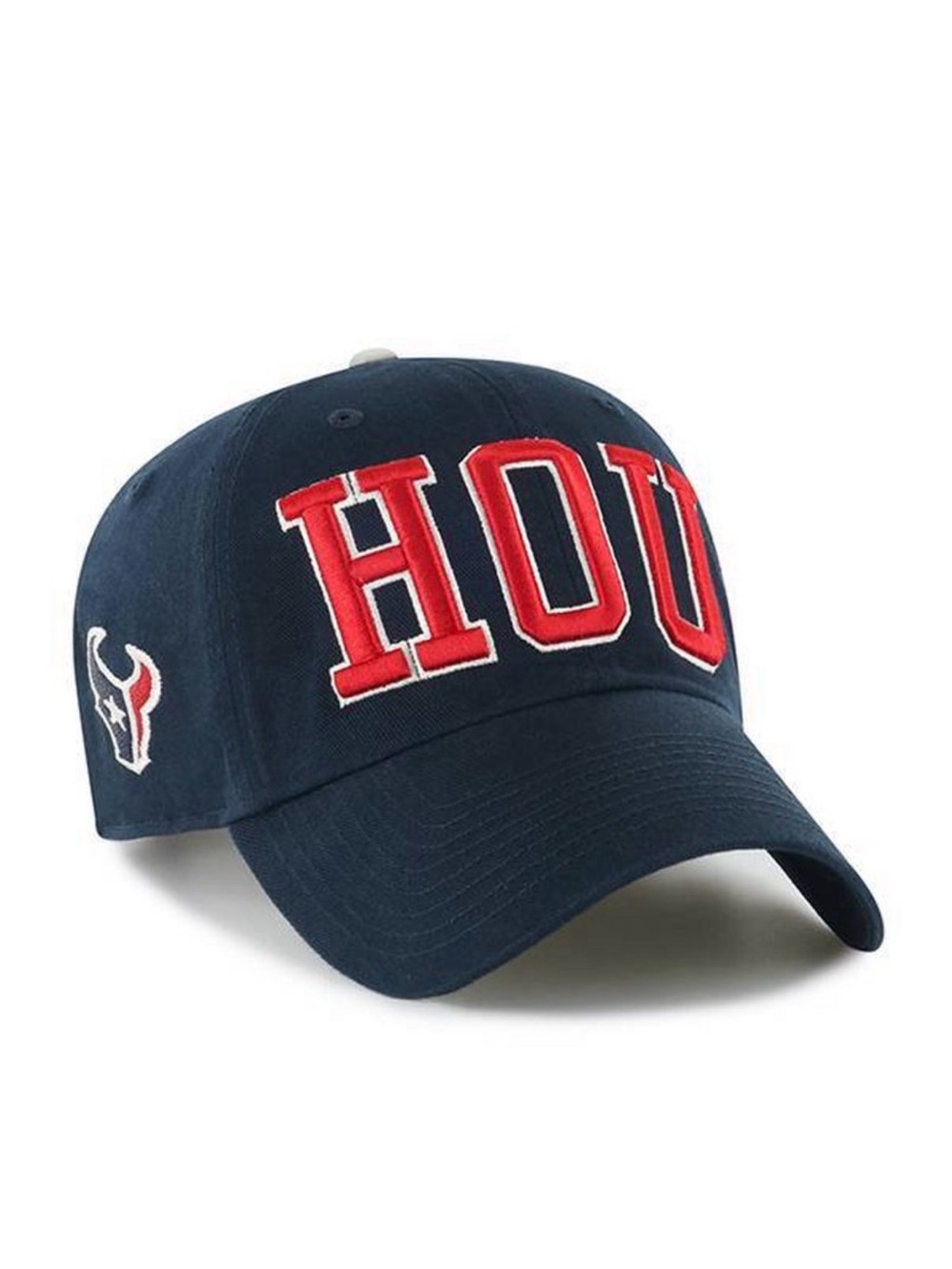 NFL Navy Cap with Red HOU Embroidery - Team Baseball Hat